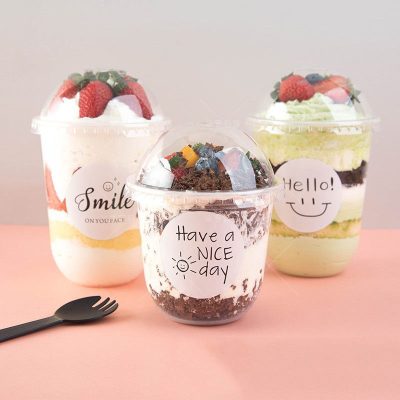 Custom Plastic Printed Biodegradable Cream Cup (1)