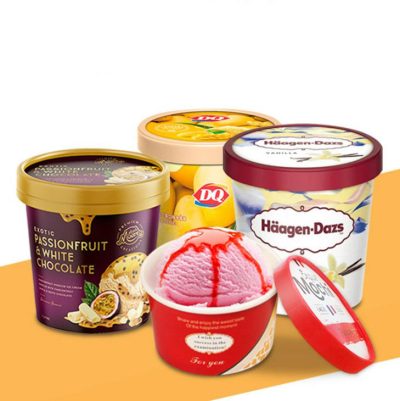 Ice Cream Packaging Containers Paper Cup With Lid (5)